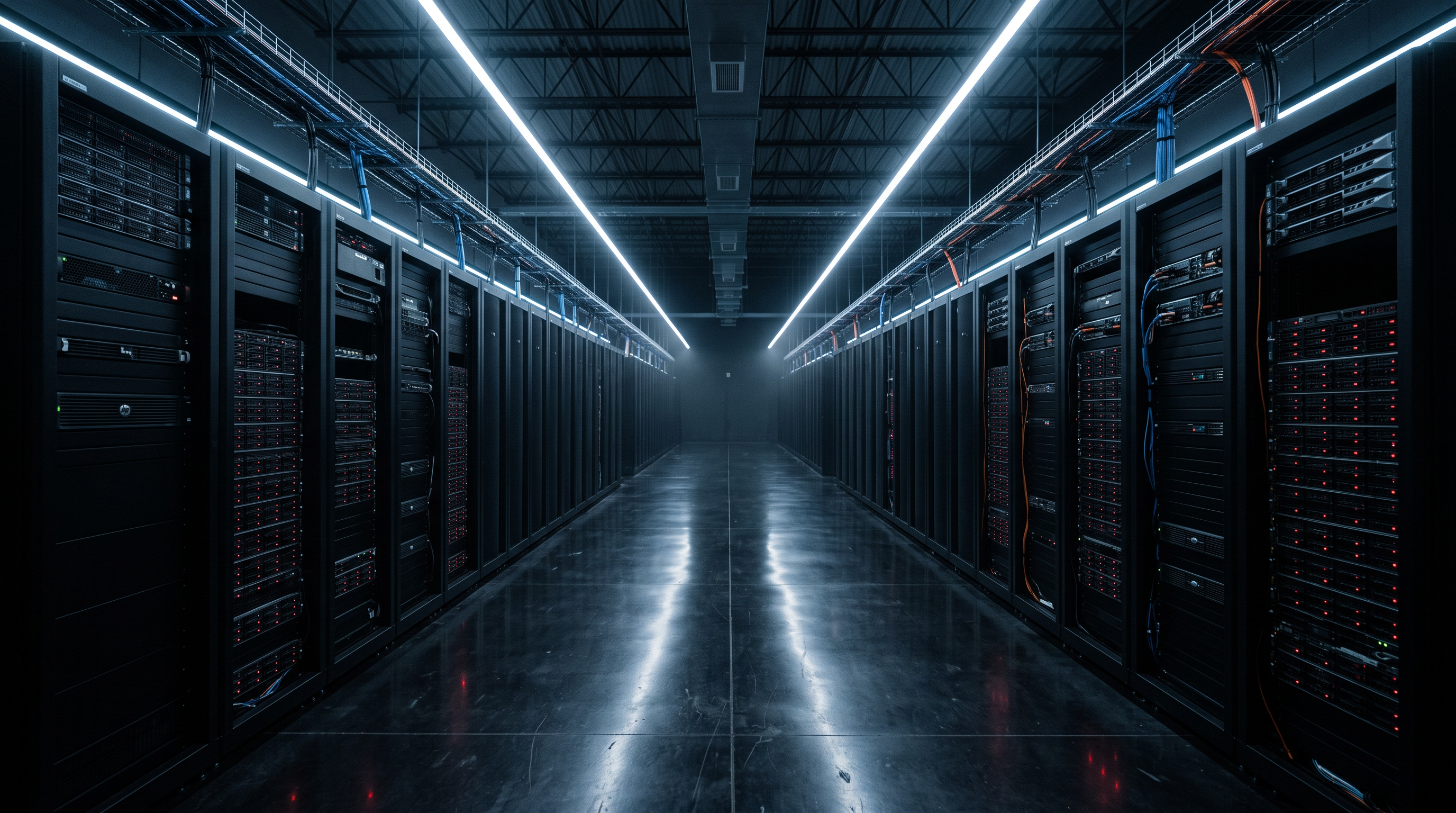 Modern hyperscale datacenter aisle